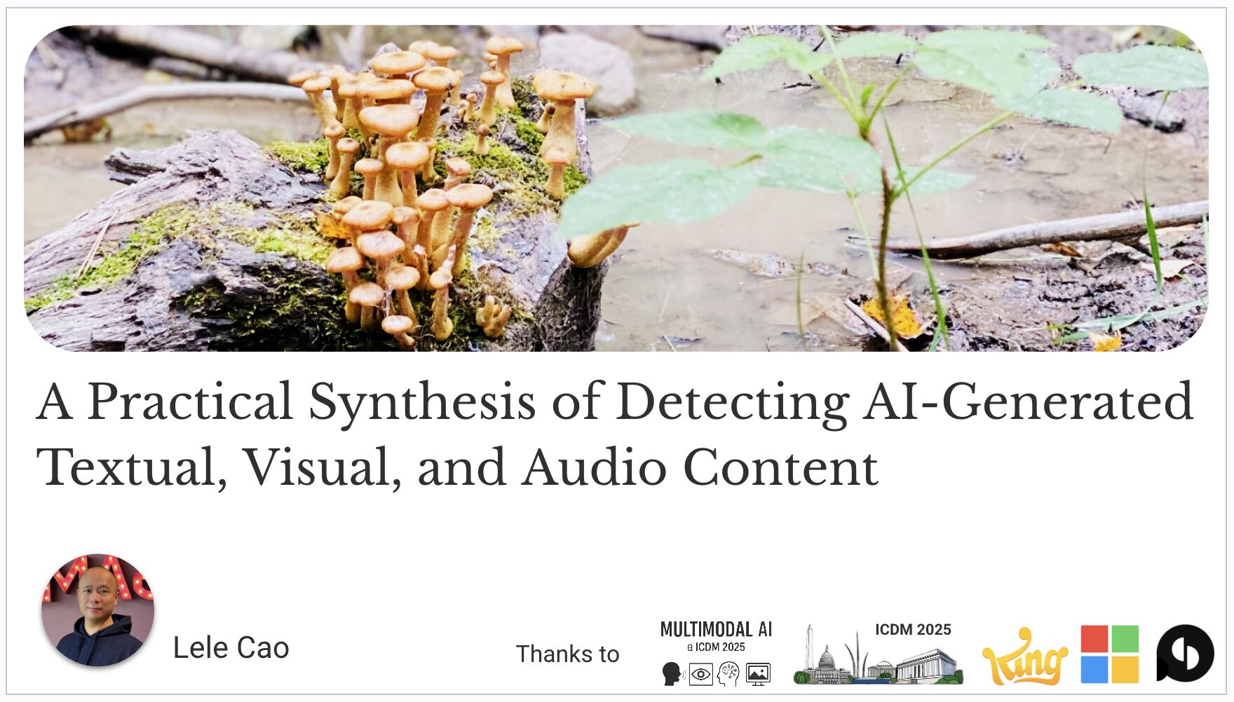 Presentation at ICDM 2025